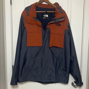 North Face Men's Charcoal and Rust Performance Jacket